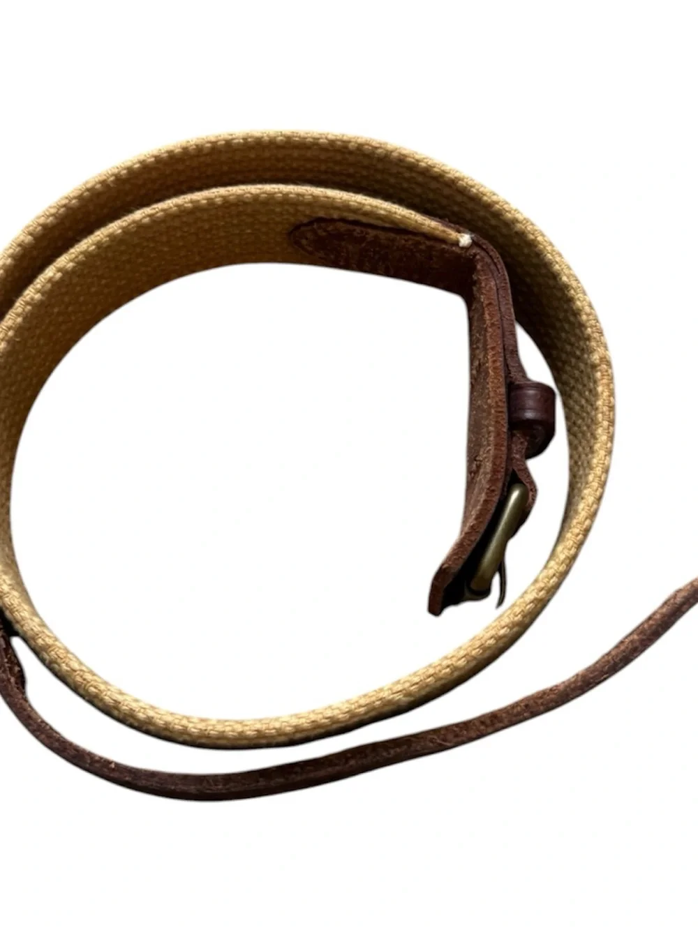Polo Ralph Lauren Mens Vintage Brown Leather Tan Stretch Belt Size 34/85 RL Logo